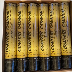 Amazon Gold and Black Confetti Cannons - Party Poppers (Set of 6)
